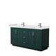 preview thumbnail 44 of 114, Miranda Double Vanity Set, Cultured Marble Top, No Mirror 66-Inch Double - Green, Nickel Trim, White Cultured Marble Top
