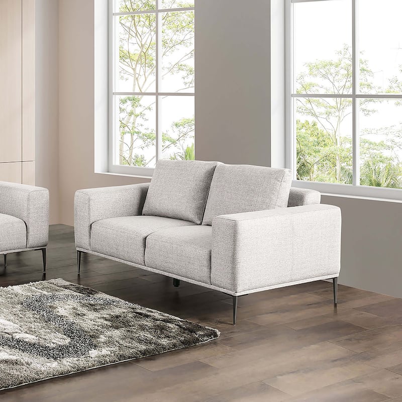 Furniture of America Danio Modern Chenille Fabric Loveseat - Grey