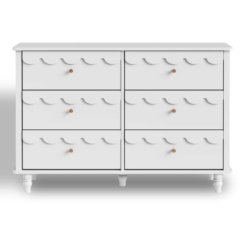 Whimsical Cloud Dresser with 6 Drawers Cute Kids Bedroom Storage