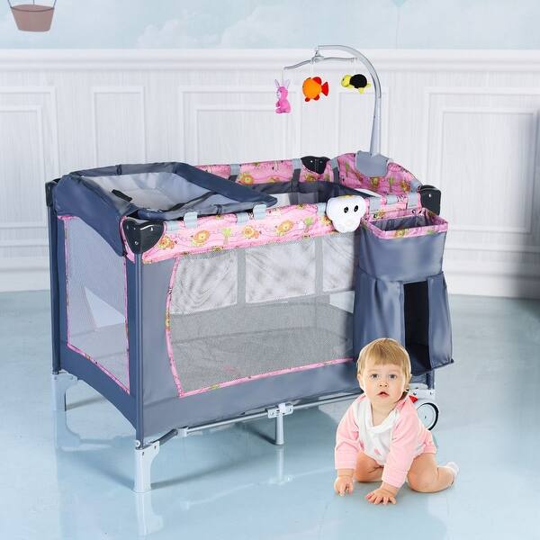 Shop Costway Foldable Baby Crib Playpen Playard Pack Travel Infant