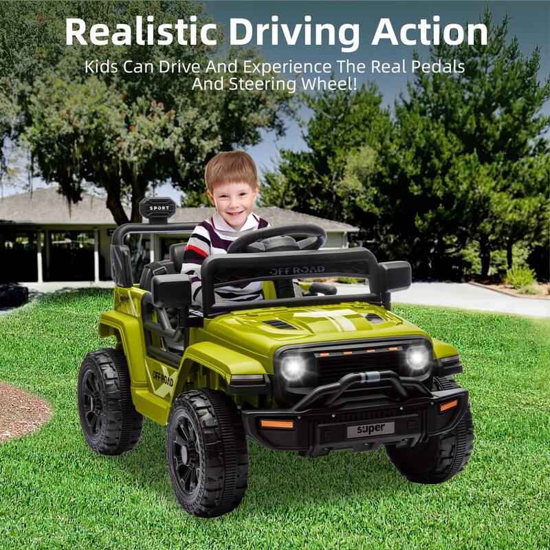 12V Electric Kids Ride on Truck, Toy Vehicle with Remote Control for Best Kids Gift