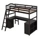 preview thumbnail 23 of 23, Twin Size Wooden Loft Bed with Desk, 2 Drawers, Cabinet, 4 Shelves, Full-Length Guardrail