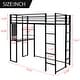 preview thumbnail 2 of 6, Black Metal Loft Bed with Long Desk