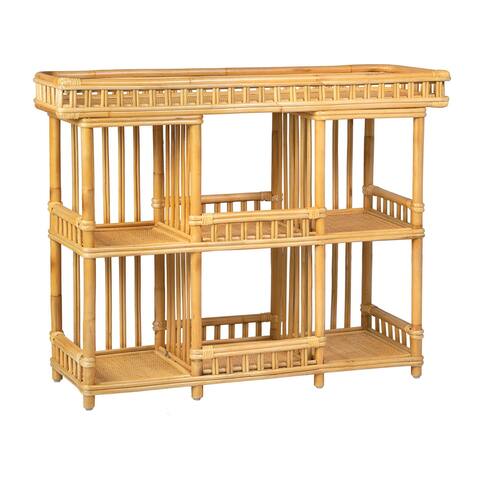 Handcrafted Rattan Console Bar Table