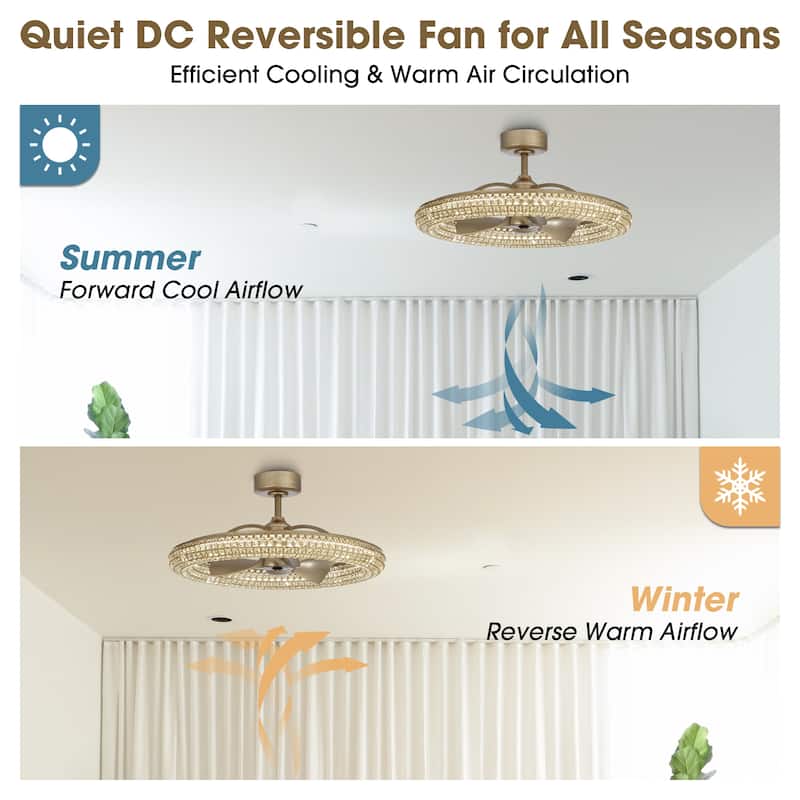 33-in Antique Bronze 3-Blade Crystal LED Ceiling Fan with Remote