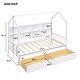 preview thumbnail 3 of 7, Kids Roof House Bed Wood Bed Frame with 2 Pull-out Drawers & Storage Headboards Bed, Storage Platform Bed
