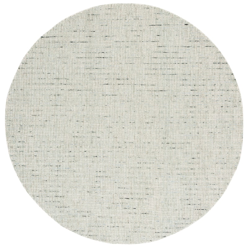 SAFAVIEH Handmade Abstract Lottie Modern Wool Rug - 6' Round - Sage/Ivory - Round