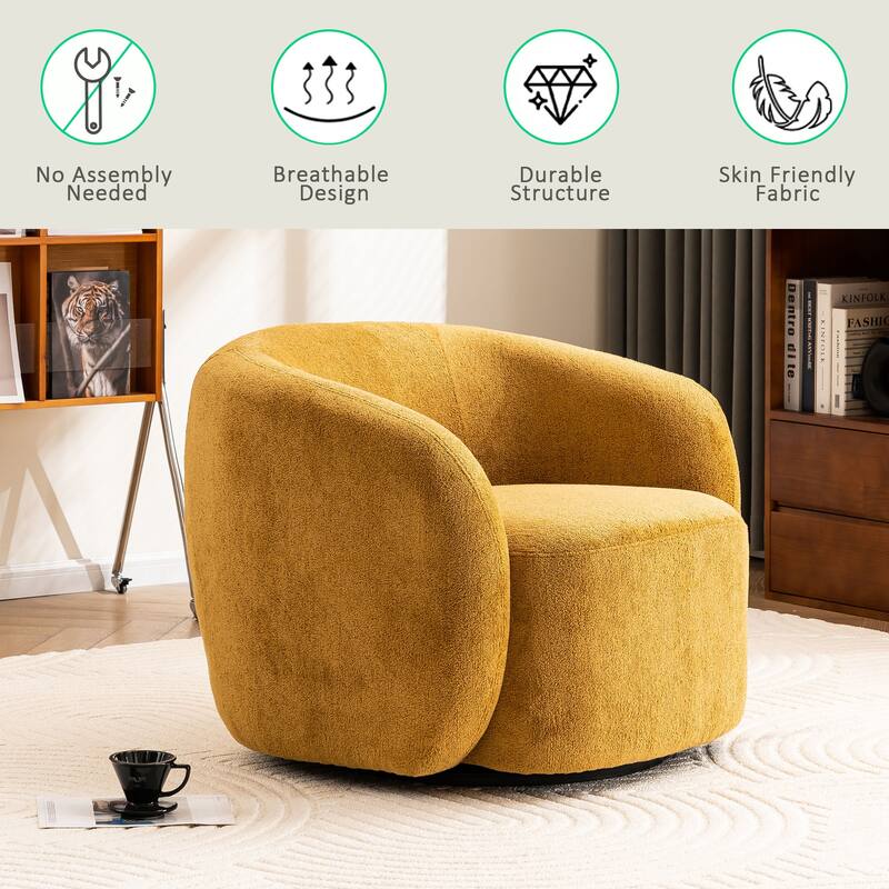 Mid-Century Modern Accent Chair, Soft Padded Single Sofa