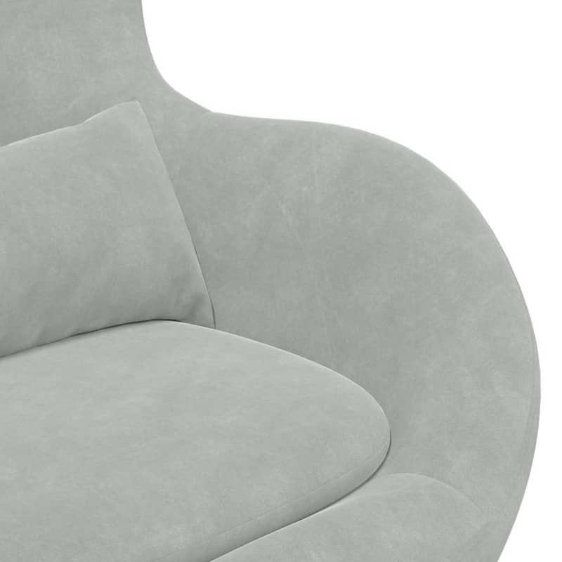 vidaXL Egg Chair Black/ Dark/Light Grey Velvet - 24.8 x 28.7 x 35.4