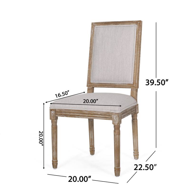 Dining Chairs with Upholstered Backrest, Fluted Legs, Set of 2