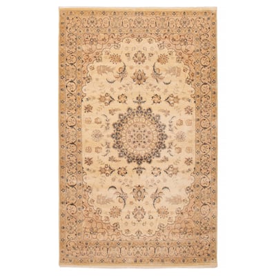 ECARPETGALLERY Hand-knotted Jamshidpour Cream Wool Rug - 6' 6" x 10' 2"