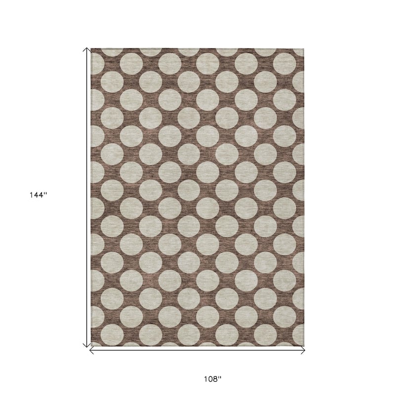 HomeRoots Polka Dot Transitional Rectangle Outdoor Rug