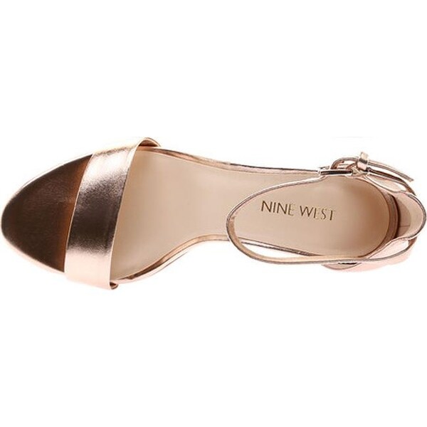 nine west pruce ankle strap sandal gold