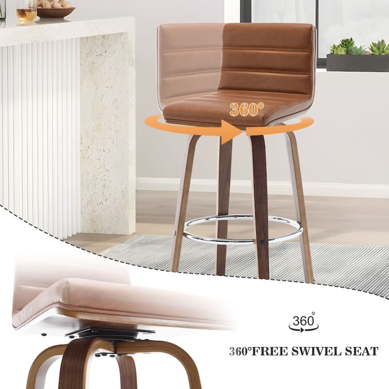 26"/29" Faux Leather Swivel Bar/Counter Stools, Set of 2/3