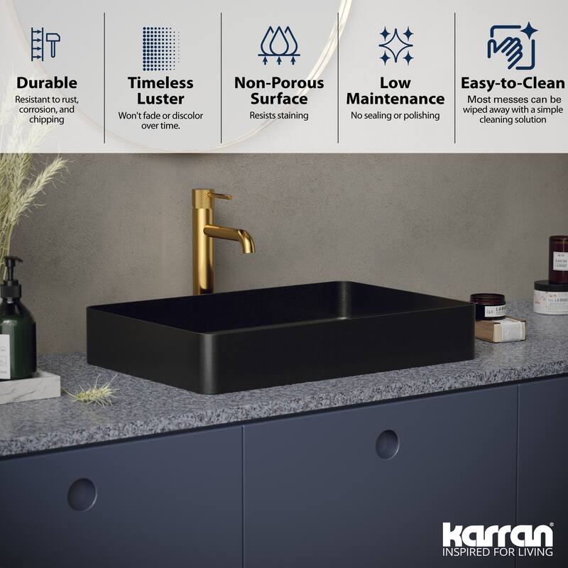 Karran USA CCV600 Cinox 23-5/8" Rectangular Stainless Steel Vessel