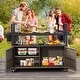 preview thumbnail 7 of 7, Outdoor Wicker Bar Cart with Storage and Wheels - Brown - N/A