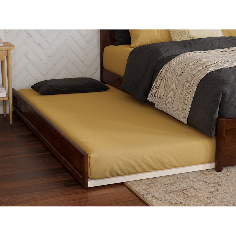 Clayton Platform Bed with Panel Footboard and Twin Trundle