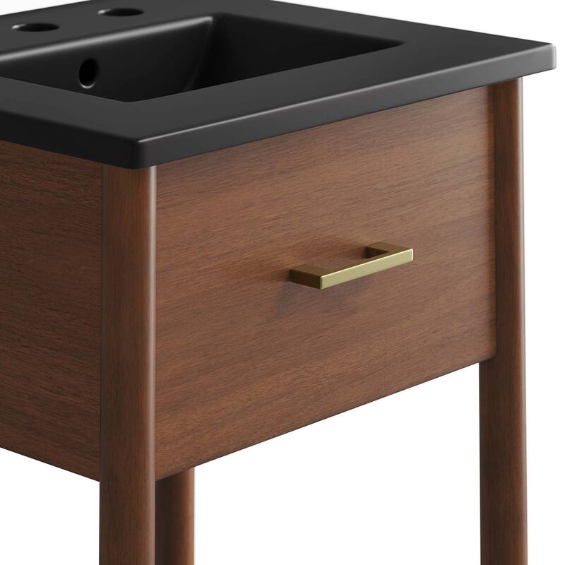 Zaire 18"/24"/30"/36"/48" Bathroom Vanity with Black Sink Top