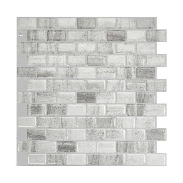 Smart Tiles Self Adhesive Wall Tiles - Ravenna Armano - 4 Sheets of 9.8" x 9.74" Kitchen and Bathroom Stick on Tiles