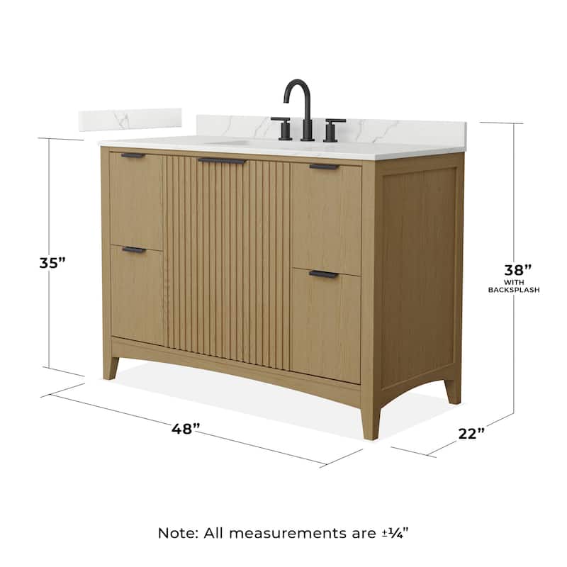 Wyndham Collection WCF9191-48S-QTZ-US3MXX Palmilla 48" Free Standing
