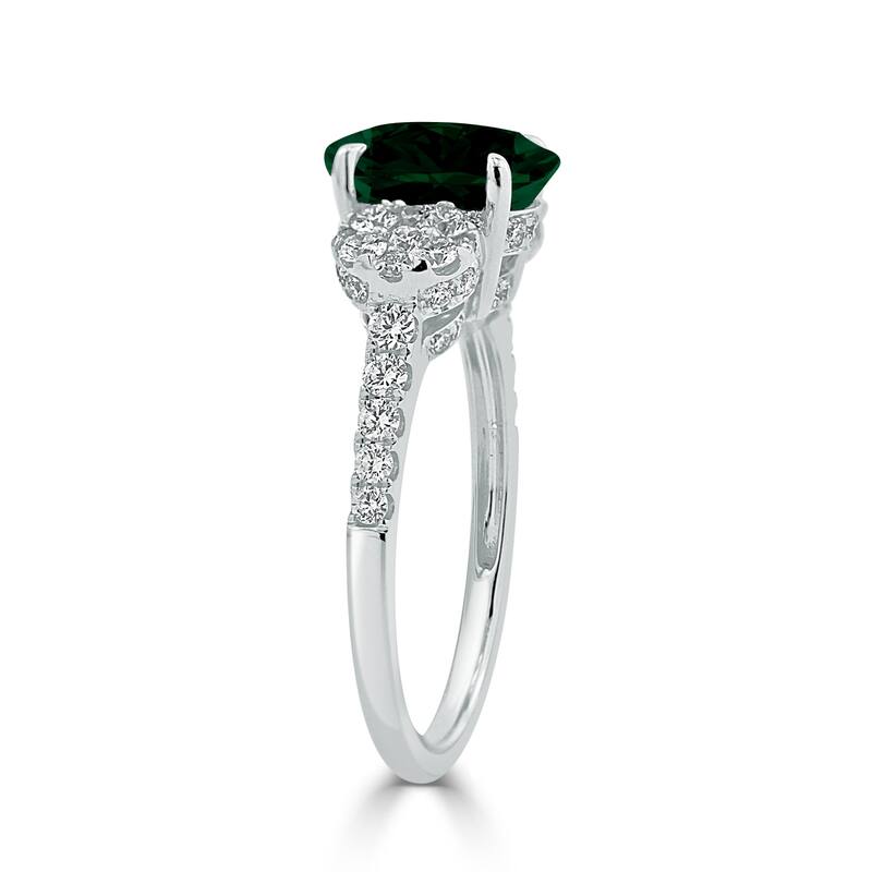 Auriya 1 5/8ct Oval-cut Emerald and Diamond Ring 3/4ctw 18K Gold