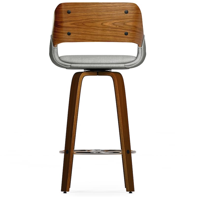 WYNDENHALL Mara Contemporary 16 inch Swivel Bar Stool (Set of 2) - 18.7"D x 18.5"W x 36.6"H