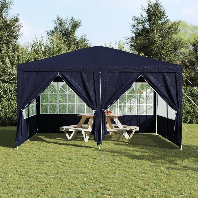 vidaXL Party Tent with 8 Sidewalls Blue 13.1x13.1 ft PE - 157.5 x 157.5 x 106.3 in