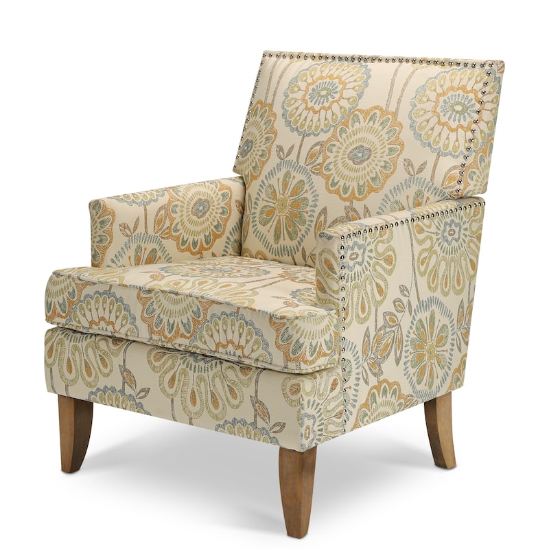 Accent Armchair for Living Room - Beige and Yellow