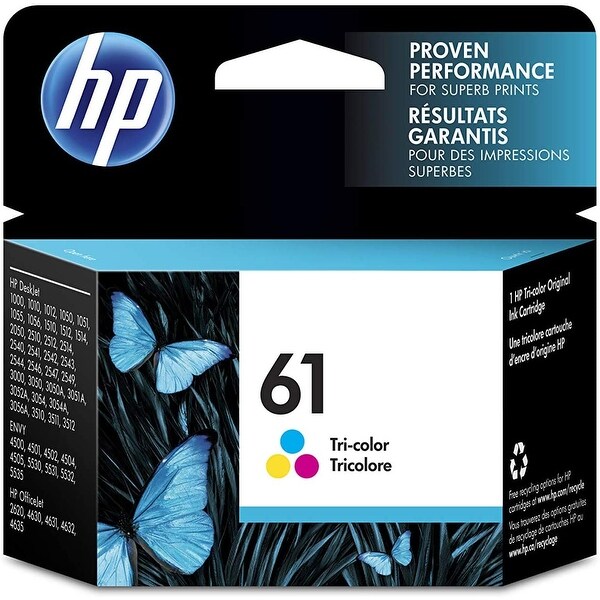 HP 61 Tri-color Original Ink Cartridge, CH562WN - Cyan. Opens flyout.