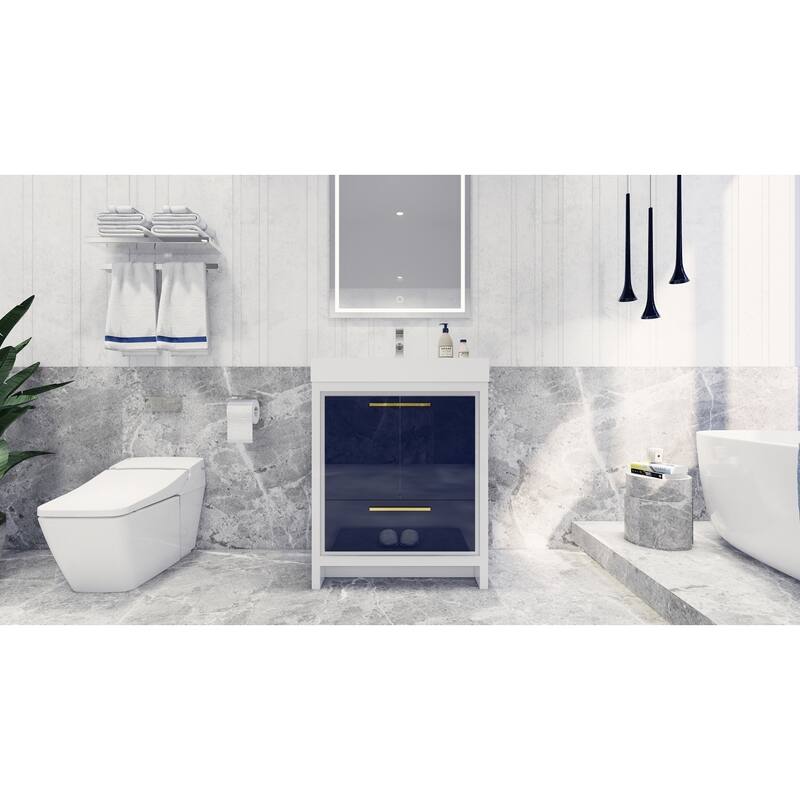 Dove 30'' Freestanding Vanity with Reinforced Acrylic Sink