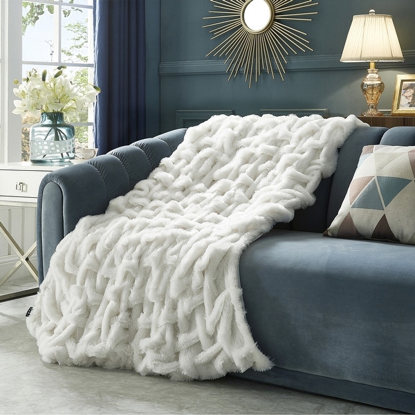 Akela 50"x60" Stitched Faux Fur Throw. Opens flyout.