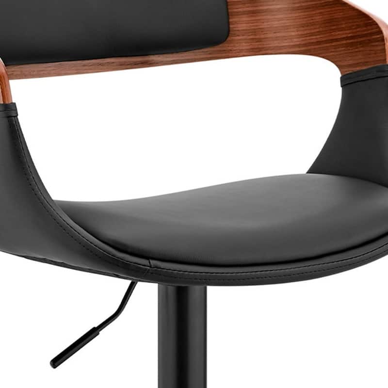 43” Adjustable Height Contemporary Kitchen Counter Bar Chair with Upholstered Seat and Iron Frame - 43”H x 20”W x 19”D