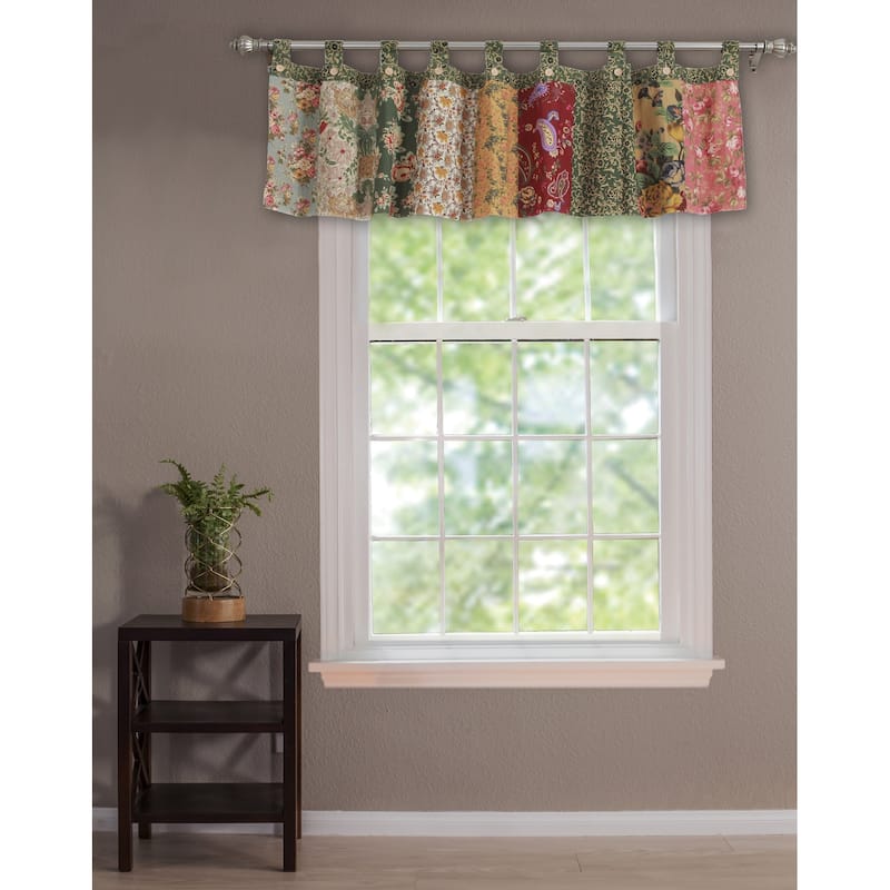 Greenland Home Fashions Antique Chic Authentic Patchwork Cotton Window Valance