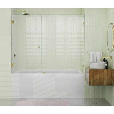 Glass Warehouse 58.25" x 68.5" Frameless Shower Bath Door - Wall Hinge