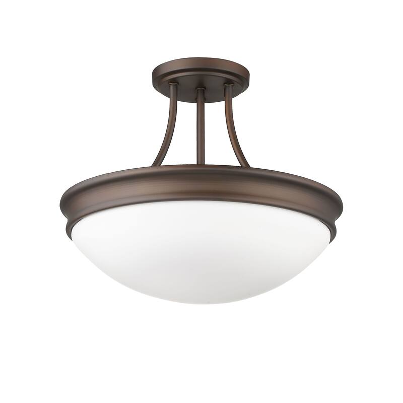 Oil Rubbed Bronze Transitional 3-Light Semi Flush Ceiling Light