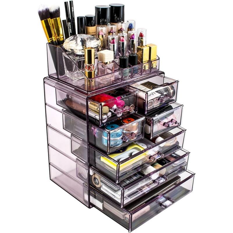 Sorbus Acrylic Cosmetic Makeup and Jewelry Storage Case Display - 3 Large, 4 Small Drawers