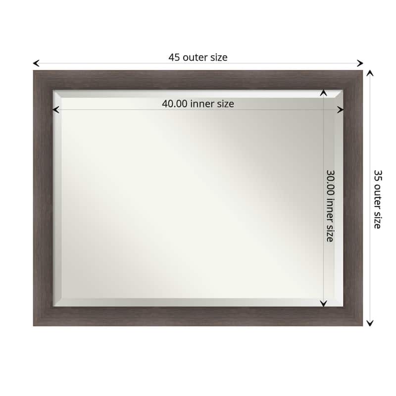 Beveled Wood Bathroom Wall Mirror - Hardwood Chocolate Frame - Hardwood Chocolate