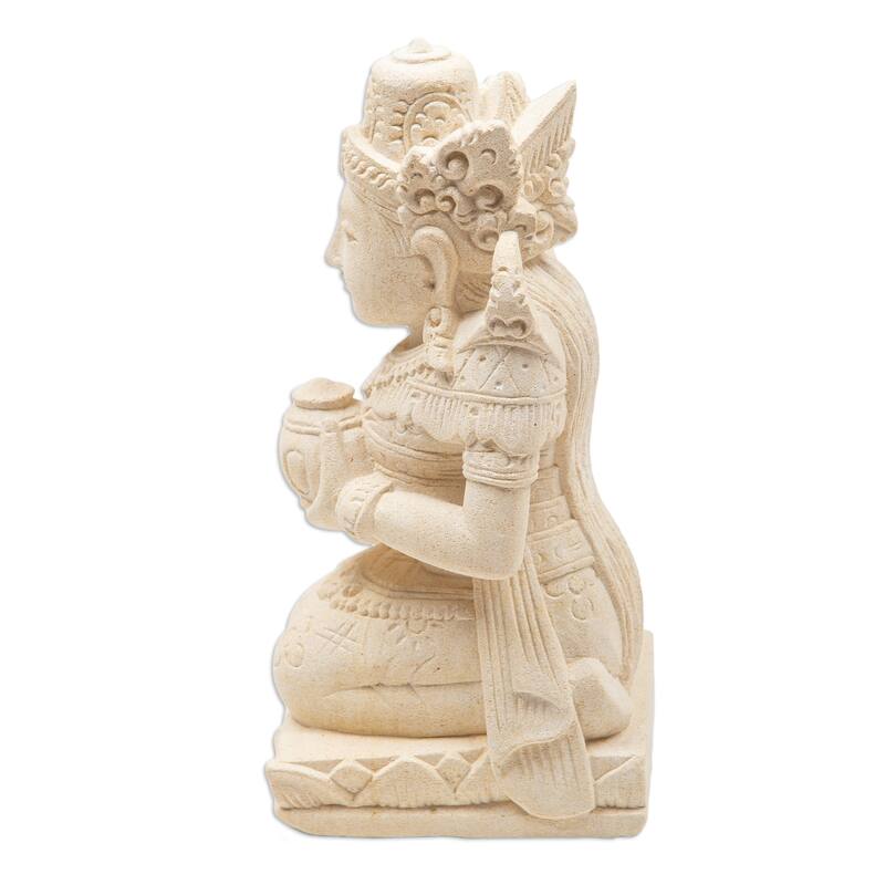 Novica Handmade Goddess Of Rice Sandstone Statuette