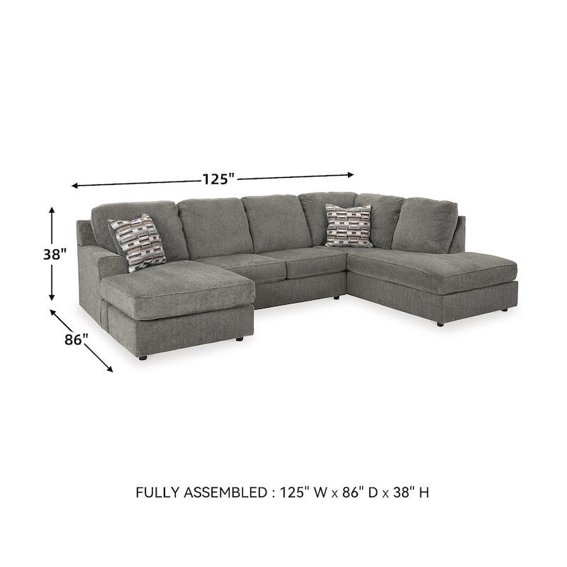 Signature Design by Ashley O'Phannon Putty 2-Piece Sectional with Chaise - 125"W x 86"D x 38"H