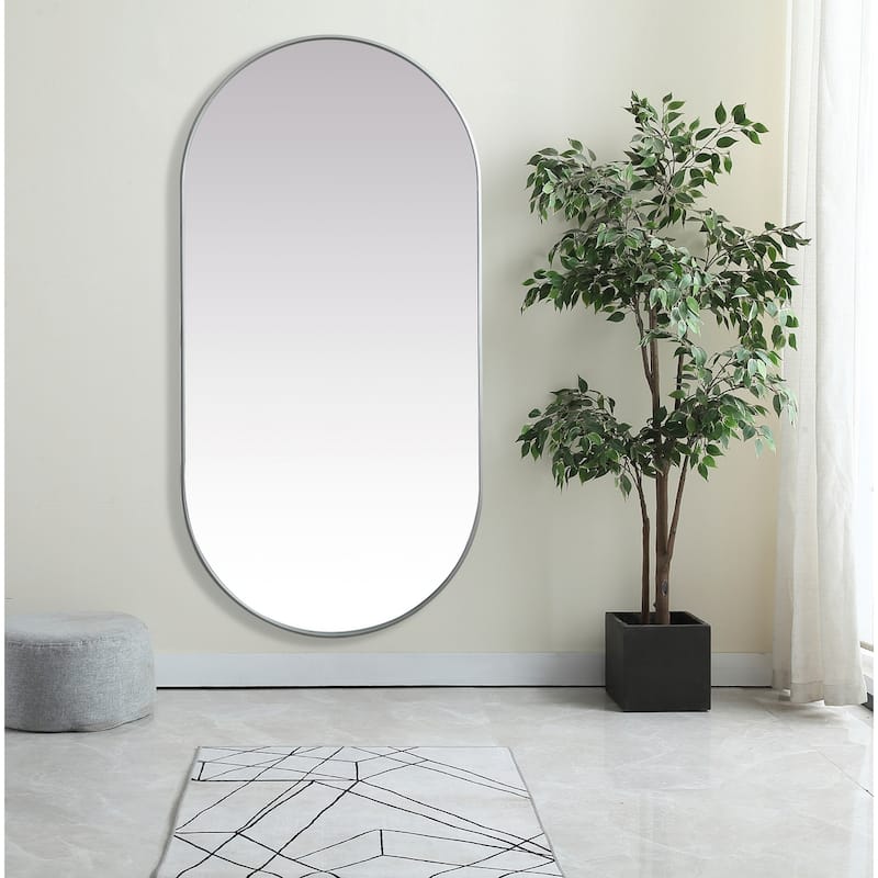 Indigo Home Metal Frame Oval Mirror 36x72 Inch