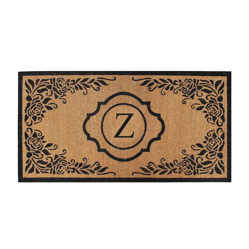 A1HC Hand Crafted Entry Flocked Coir Monogrammed Welcome Entrance Doormat 36"x72" - Z