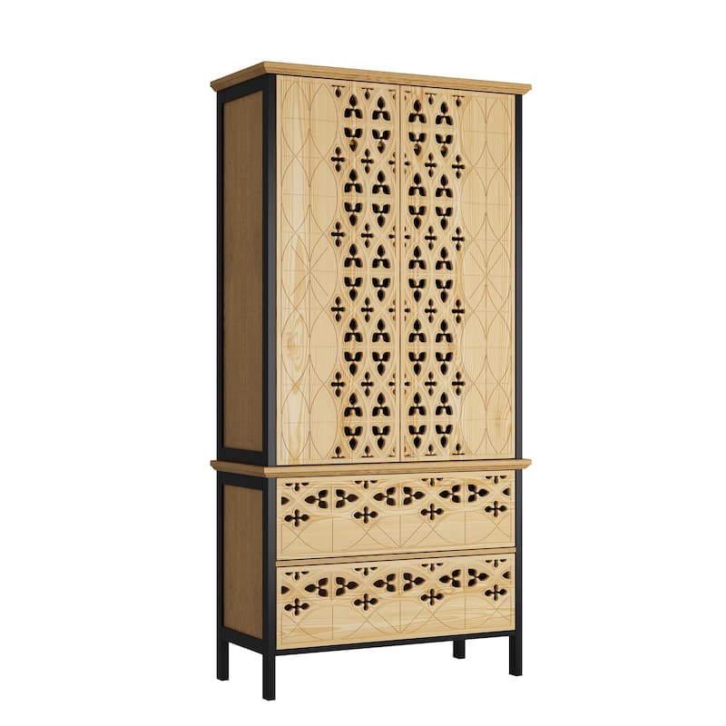 Display Storage Cabinet with Intricate Design Elegant Home Storage Solution Bookshelves Curio