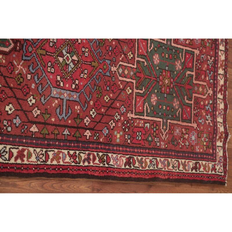 Tribal Geometric Gharajeh Persian Runner Rug Handmade Wool Carpet - 2'4"x 9'7"