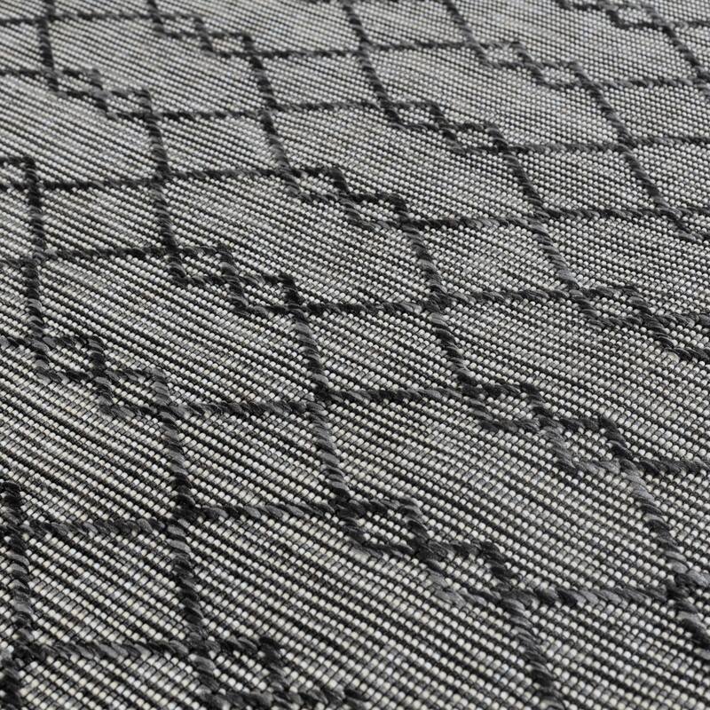 Larissa Collection Trellis Gray Indoor/Outdoor Area Rug