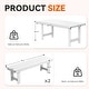 preview thumbnail 50 of 58, 3-Piece HDPE Outdoor Dining Set with Umbrella Hole Table and Two 2-Person Benches