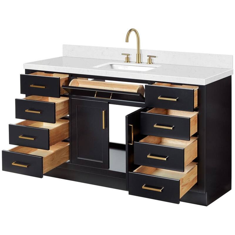 Ariel T060SCQRVO Hepburn 60" Free Standing Single Basin Vanity Set