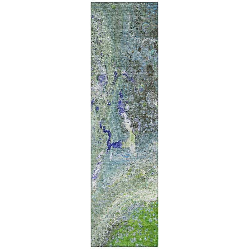 Machine Washable Indoor/ Outdoor Chantille Modern Abstract Rug
