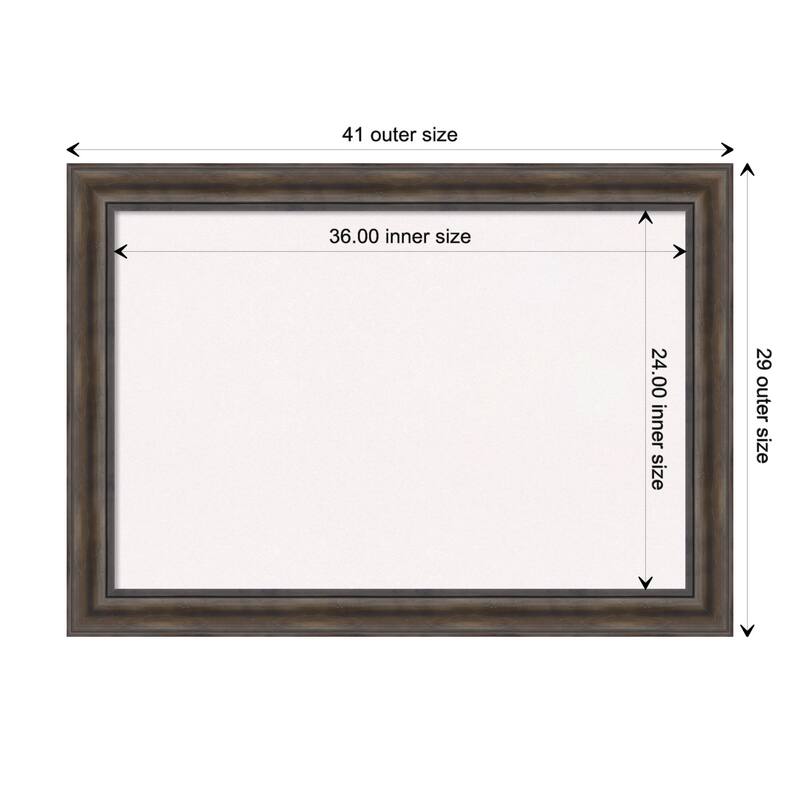 Rustic Pine Wood Framed White Corkboard Bulletin Board - Rustic Pine Brown - Board Size 36x24