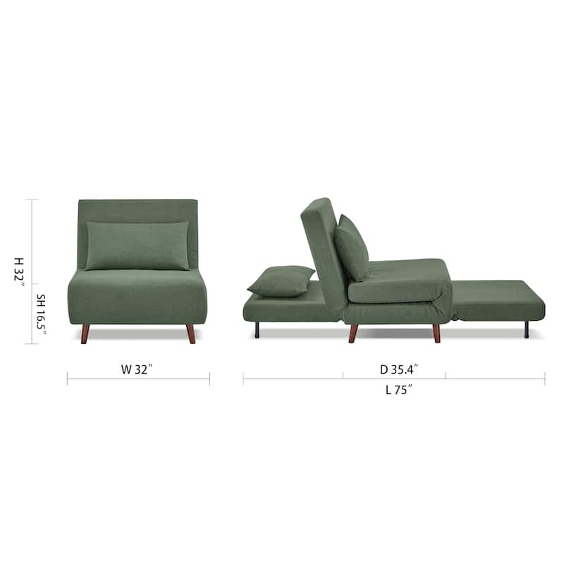 Artdeco Home - Tustin Upholstered Convertible Lounge/ Sleeper Chair