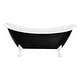 preview thumbnail 10 of 23, Daphne 59" & 69" Clawfoot Tub White or Black Acrylic Five Feet Colors 69" - Black w/White Feet